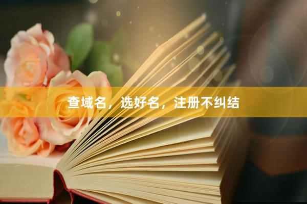查域名，选好名，注册不纠结