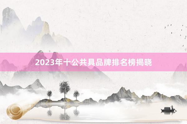 2023年十公共具品牌排名榜揭晓